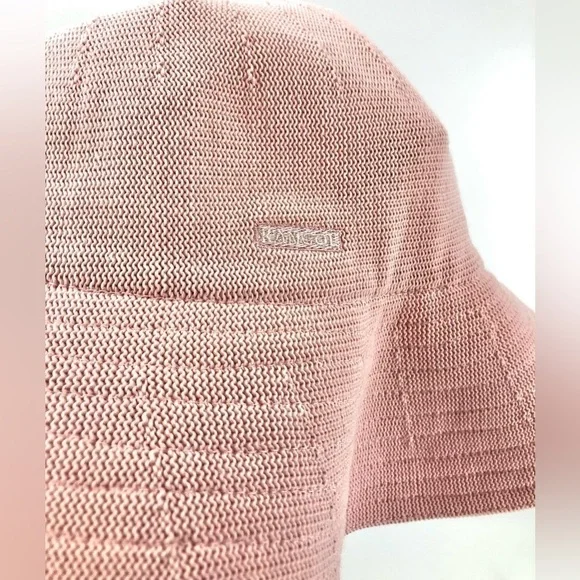 Kangol Tropic Diva Hat Pink Floppy Knit Logo Sun Hat Beach Packable One Size - Picture 2 of 7